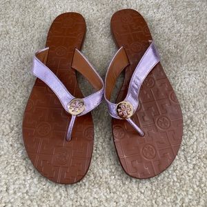 Tory Burch metallic flip flops